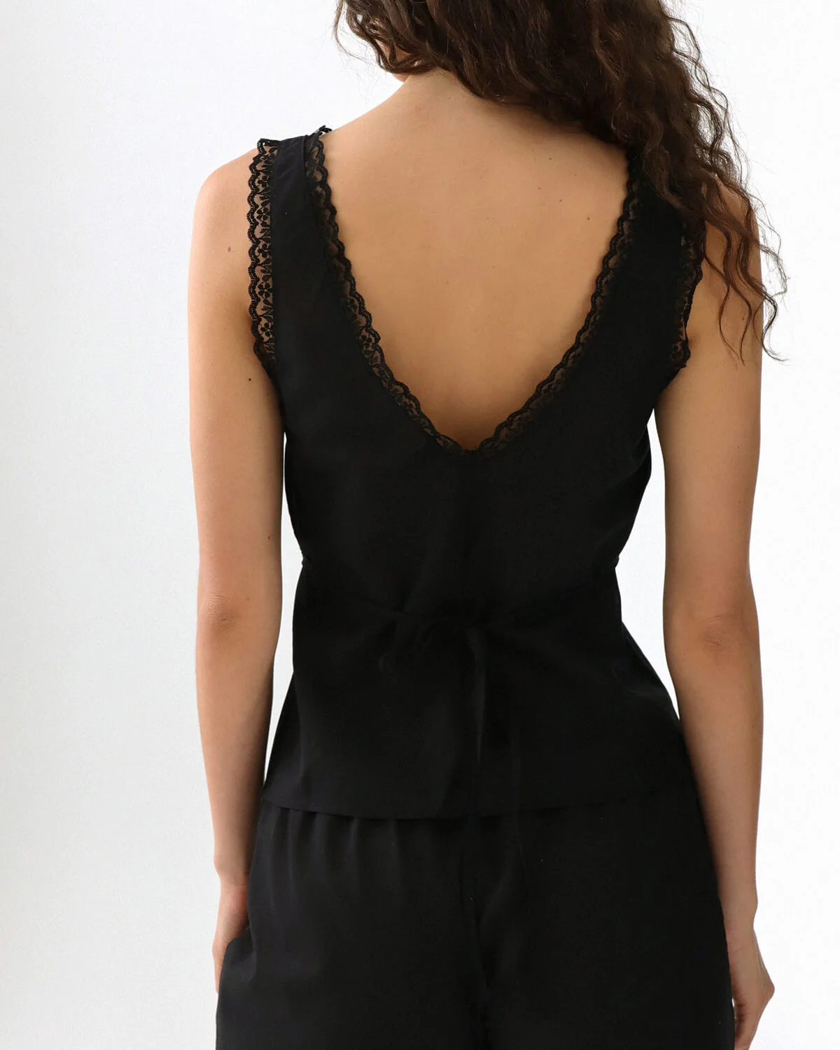 The Iris Tank: Cotton Voile Black - Image 4