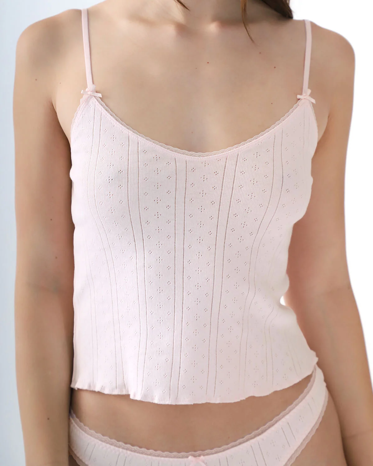 The Long Cami: Pointelle Baby Pink - Image 4