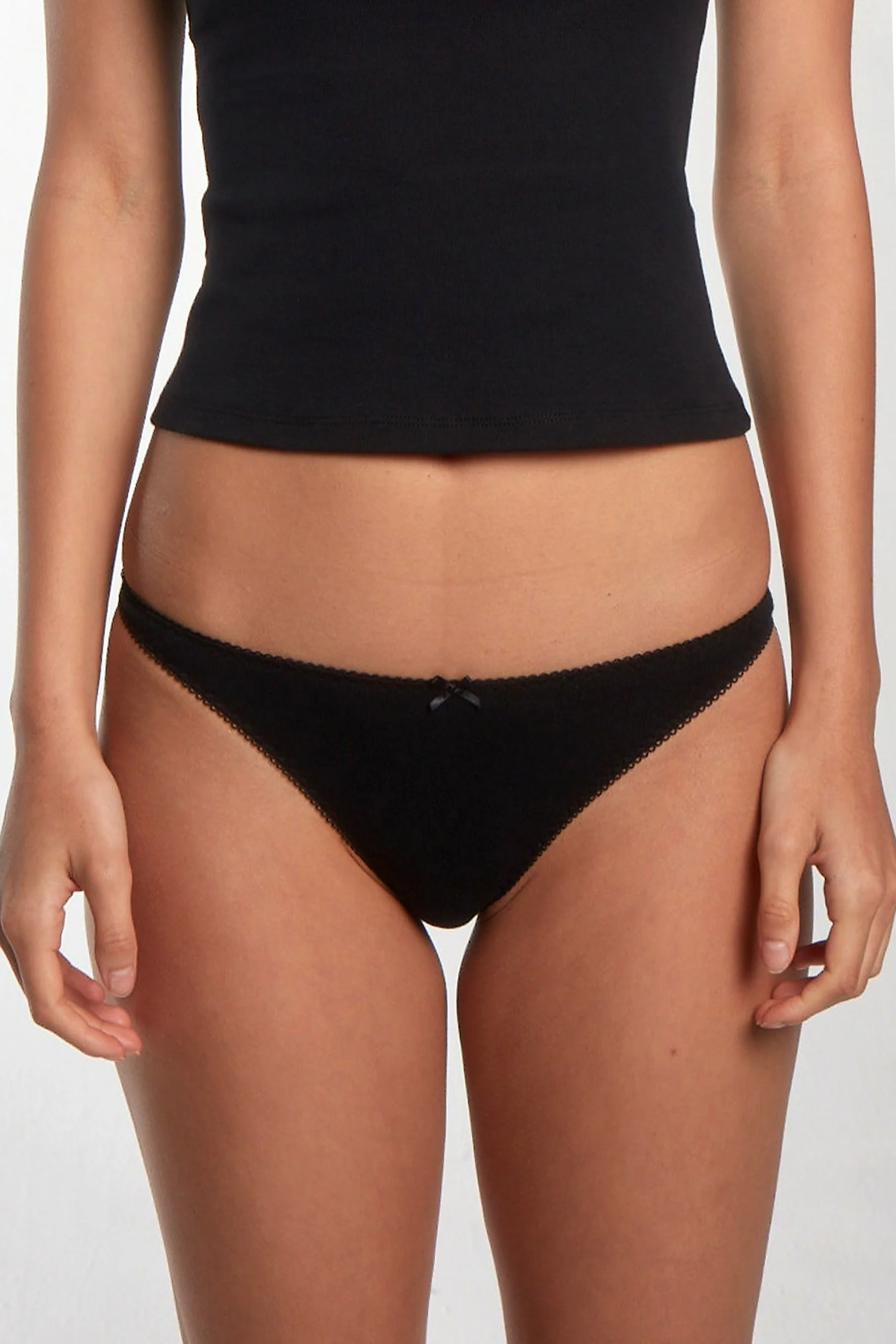 The Thong 3-Pack: Cotton Jersey Black - Image 5