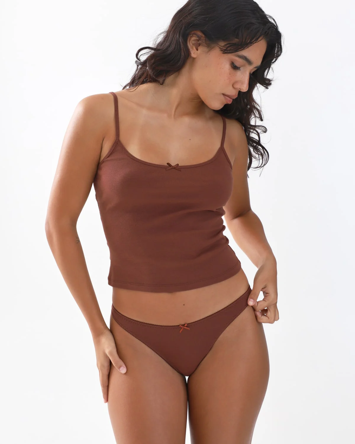 The Thong: Cotton Jersey Brown - Image 5