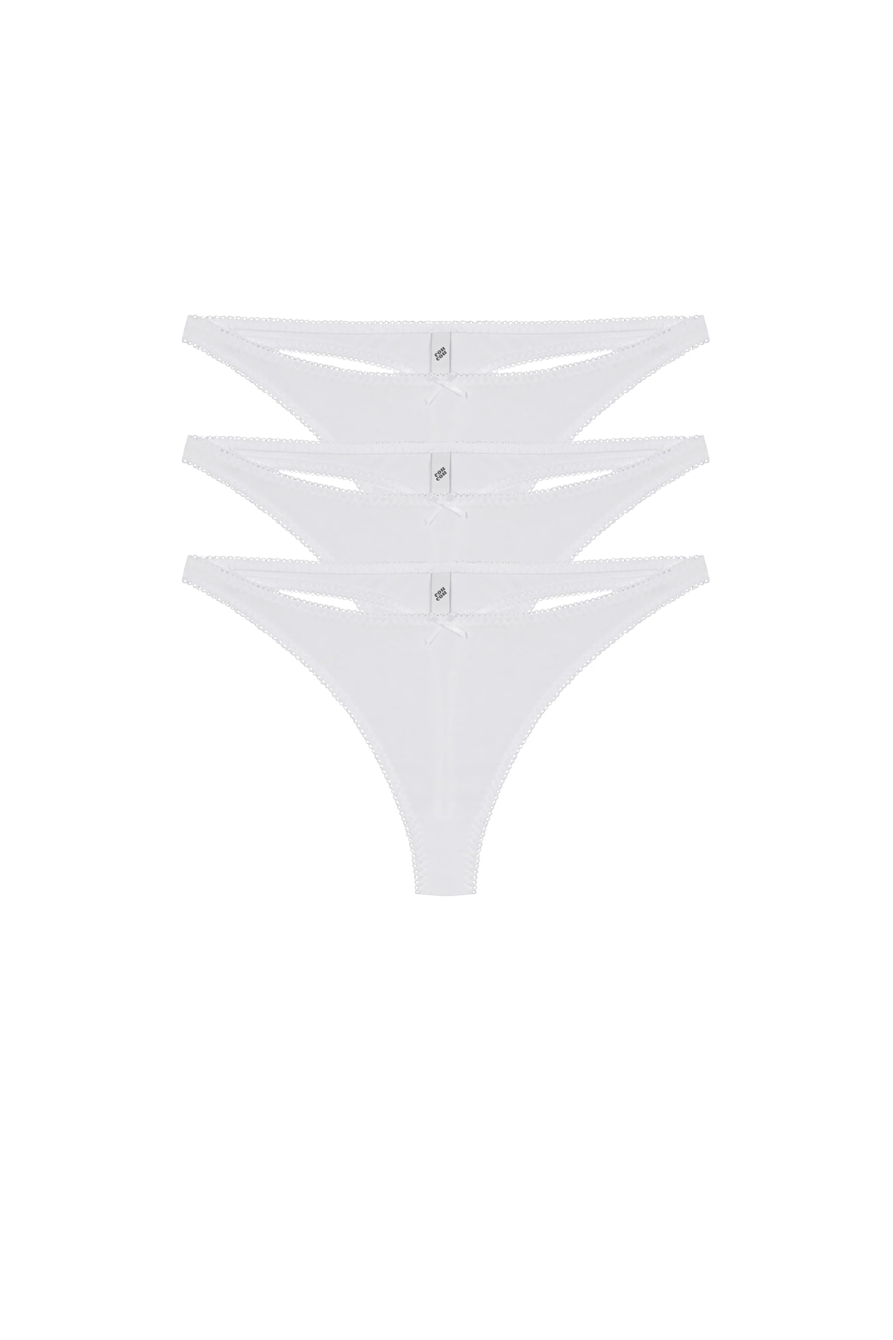 The Thong 3-Pack: Cotton Jersey White - Image 2